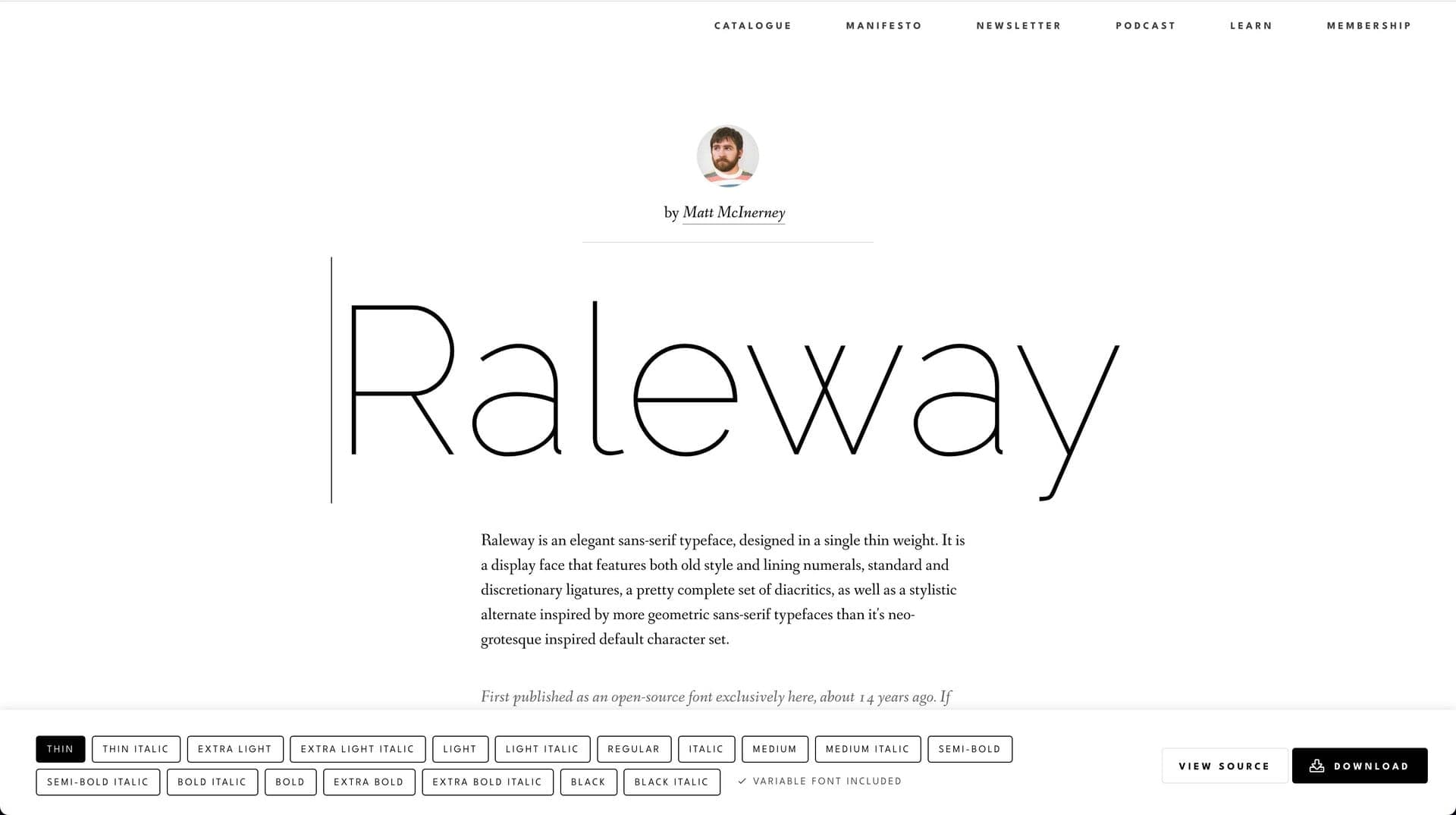 League font specimens showing gallery-level curation standards