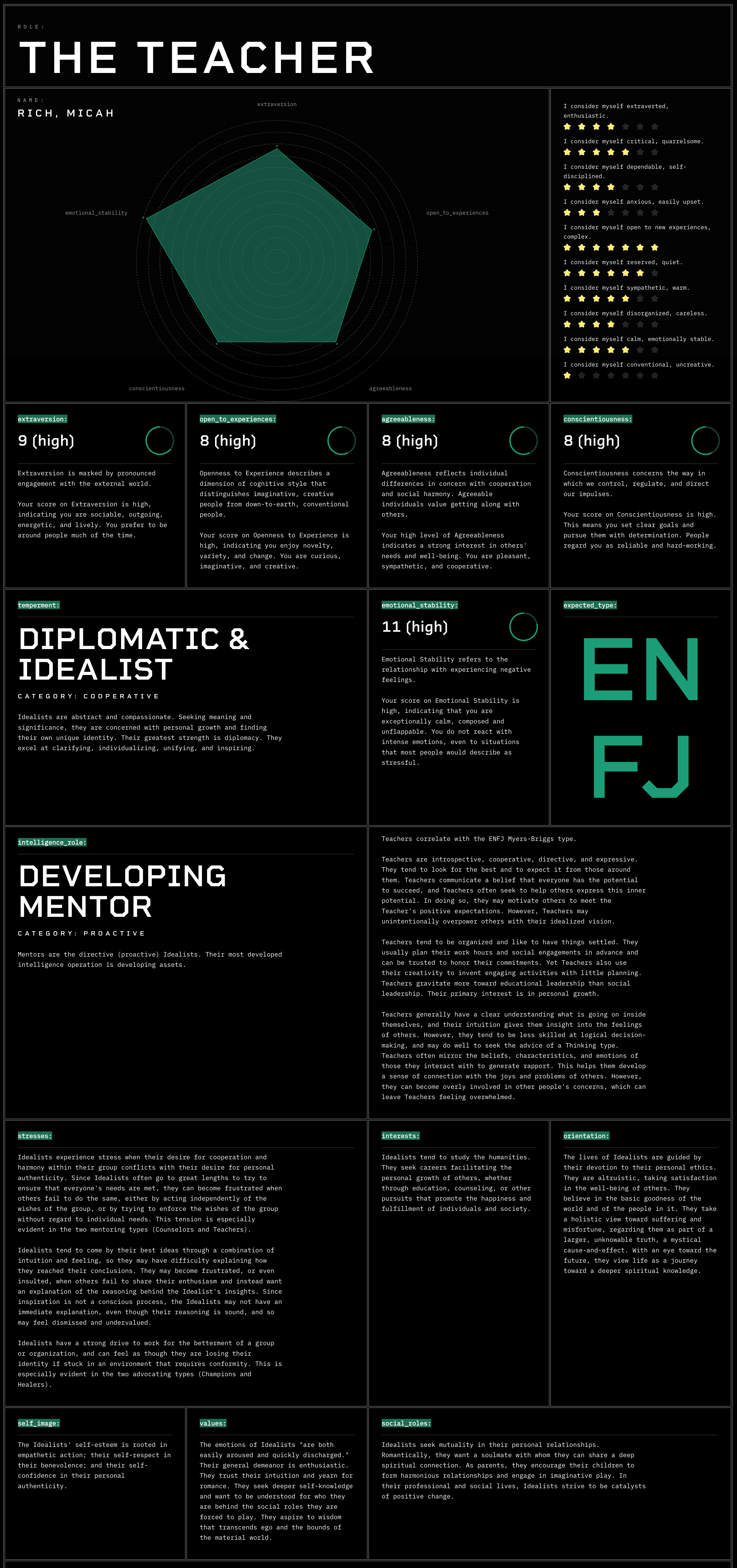 Division IX psychological assessment: 10 questions reveal your complete agent profile, skills, and potential mission compatibility.
